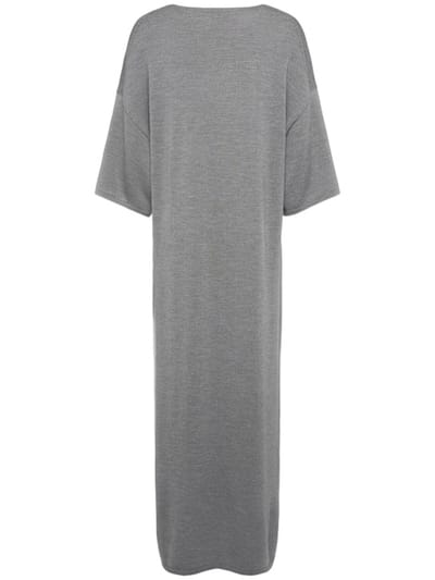 Khaite: Abito lungo in maglia di lana