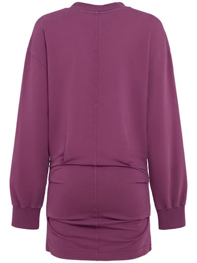 The Attico: Ruched cotton jersey mini dress
