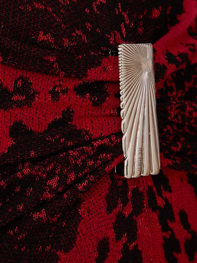 The Attico: Draped midi dress with buckle