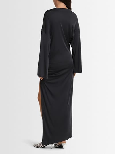The Attico: Draped maxi dress with metal hardware