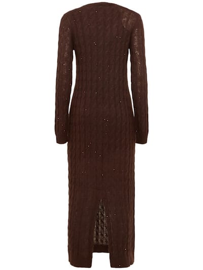 Brunello Cucinelli: Cable-knit mohair-blend midi dress