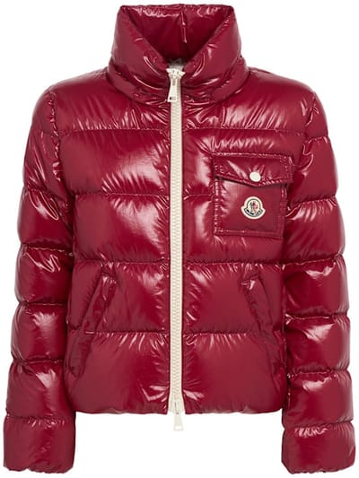 Moncler: 短款带帽羽绒夹克