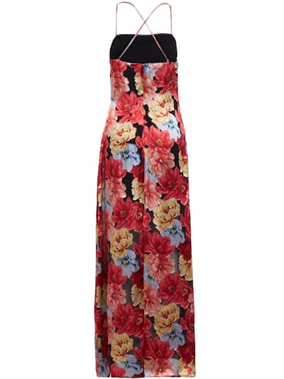 GESTUZ: Printed floral long dress