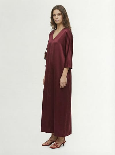 BY MALENE BIRGER: Satin midi dress with V-neck