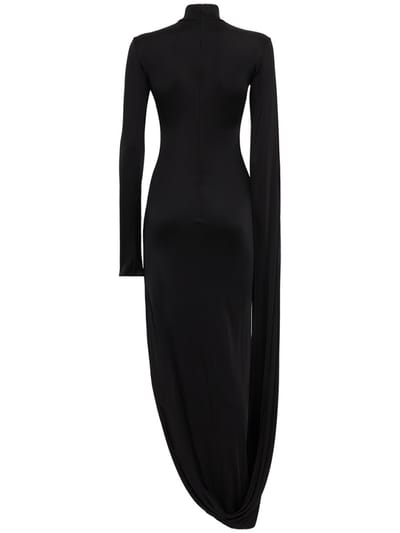 Giuseppe Di Morabito: Kleid mit hohem Kragen und drapiertem Ärmel