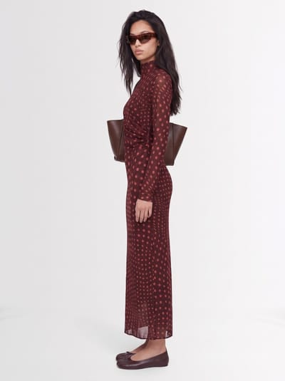 Stella McCartney: Punktmuster Mesh Maxi-Kleid