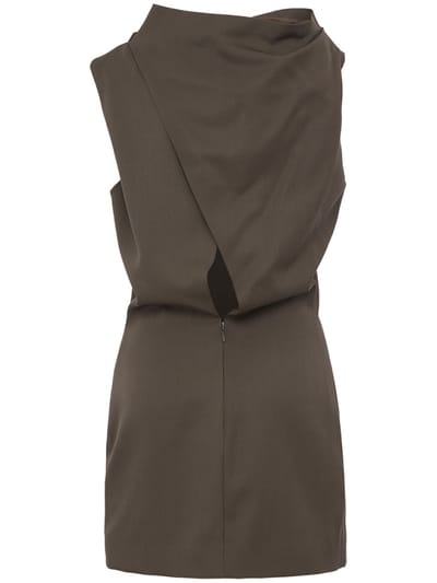 Khaite: Draped virgin wool mini dress