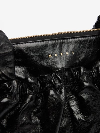 Marni: 抽褶小牛皮肩背包