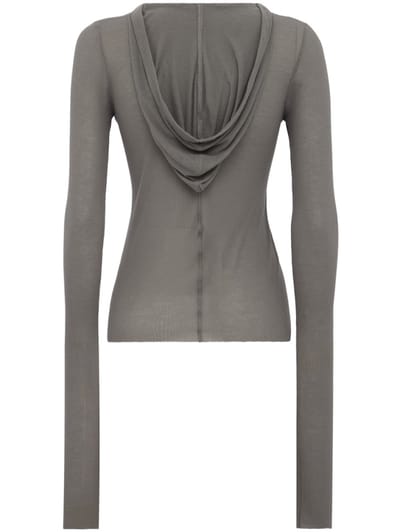 Rick Owens: cropped hooded rib t-shirt