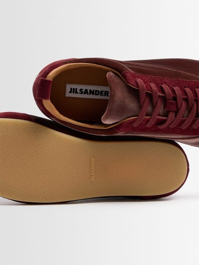 Jil Sander: Etage Cupro Velvet Sneakers