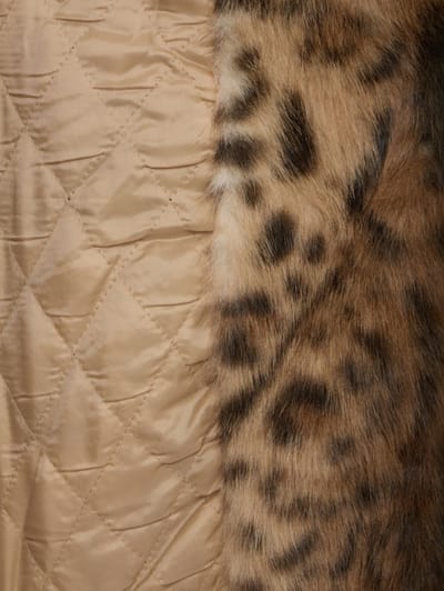 LA PISCINE: Leopard faux-fur long coat