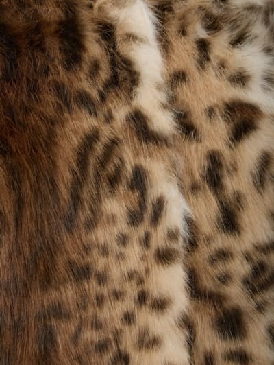 LA PISCINE: Leopard faux-fur long coat