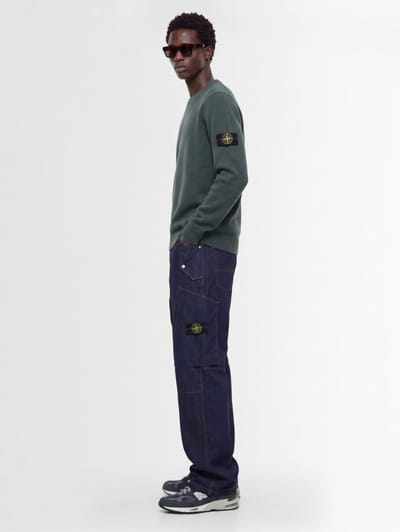 Stone Island: Logo棉质圆领毛衣