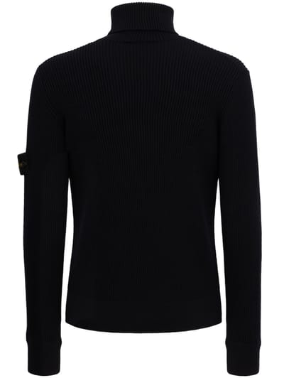 Stone Island: Logo cotton turtleneck sweater