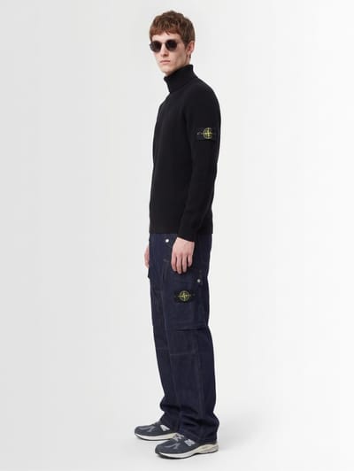 Stone Island: Logo cotton turtleneck sweater