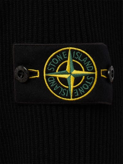 Stone Island: Logo cotton turtle neck sweater