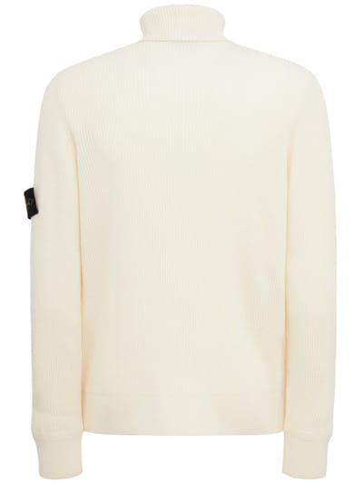 Stone Island: Logo cotton turtle neck sweater