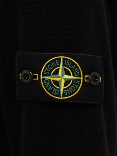Stone Island: Logo 款圆领针织 Polo 毛衣