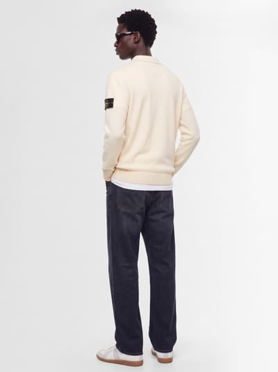 Stone Island: Logo 圆领针织 Polo 毛衣