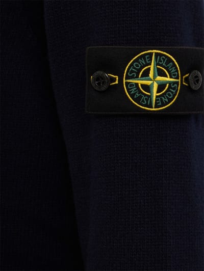 Stone Island: 带立体缝线的棉质圆领毛衣