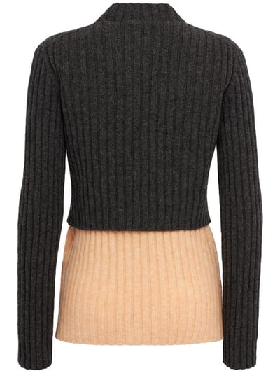 Jil Sander: Maglione in lana a doppio strato