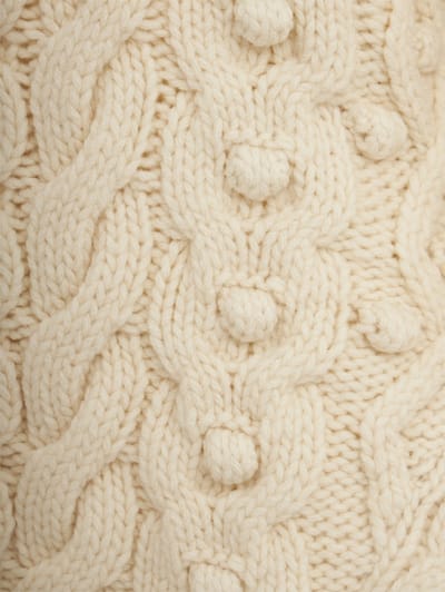 Stella McCartney: Pull peplum en laine à mailles torsadées