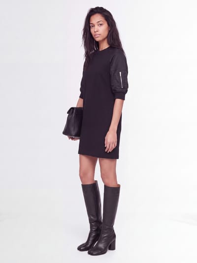 Sacai: Nylon Twill x Cotton Jersey Dress
