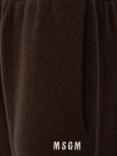 MSGM: Pantaloni in misto lana e cashmere con logo