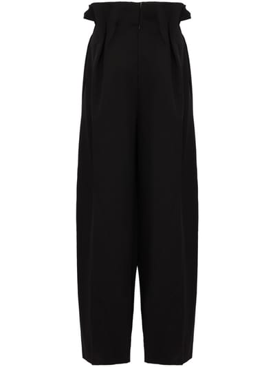 Khaite: Kira virgin wool draped-waist trousers