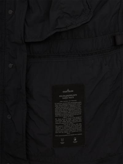 Stone Island: 短款尼龙派克大衣，带可拆卸帽子