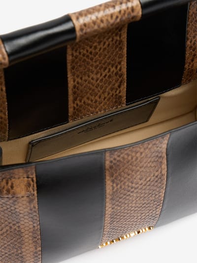 Jacquemus: Le Sac Rond Carre python print clutch
