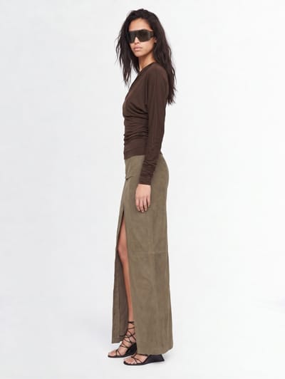 Rick Owens: Sliced leather skirt