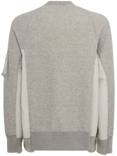 Sacai: Cotton sweatshirt with nylon panels