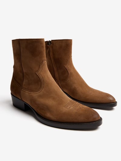 Buttero: Santomato calf suede ankle boots