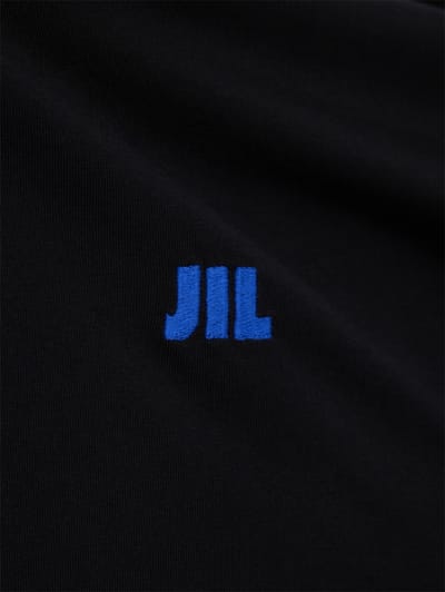 Jil Sander: T-shirt en coton à logo Jil
