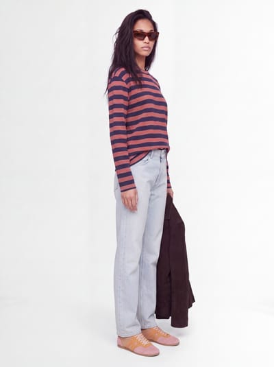 Jil Sander: T-shirt in cotone con righe orizzontali