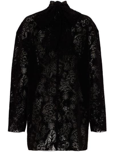MSGM: Velvet flock lace mini dress
