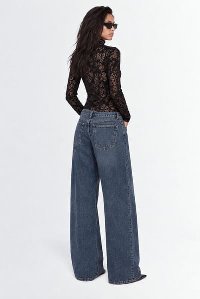 MSGM: Velvet flock lace top