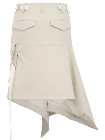 Sacai: Wool Melton Skirt