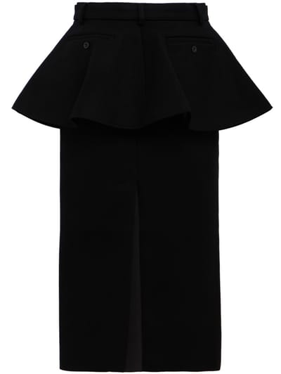 Sacai: Wool Melton Skirt