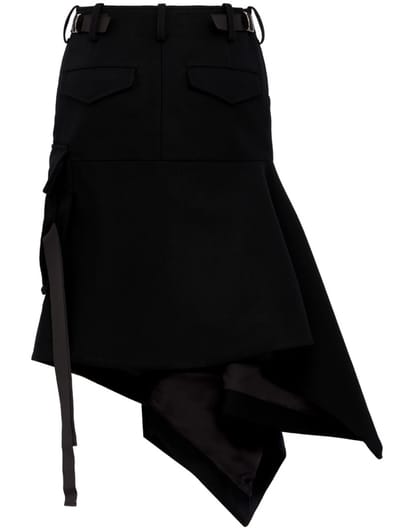 Sacai: Jupe en Melton de Laine