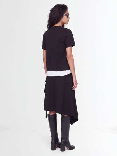 Sacai: Jupe en Melton de Laine