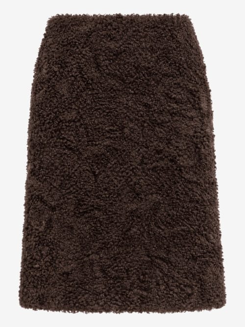 MSGM: Faux shearling midi skirt