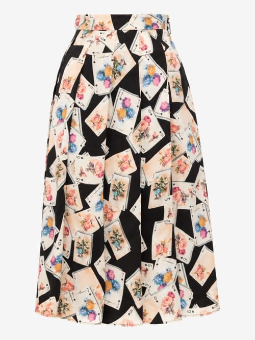 MSGM: Printed pleated midi skirt