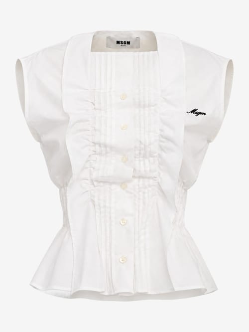 MSGM: Cotton short-slevee shirt with logo