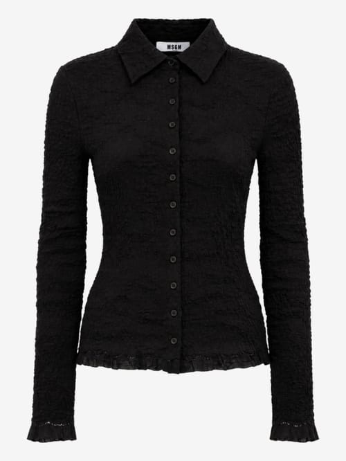 MSGM: Button-up shirt with lace trim