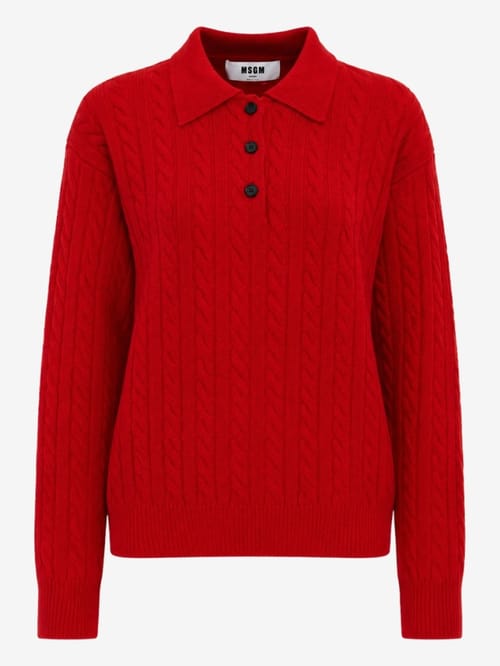 MSGM: Cable knit polo