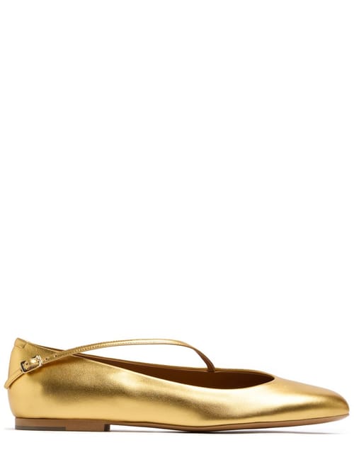 Jil Sander: Elyss metallisch Kalbleder Ballerinas