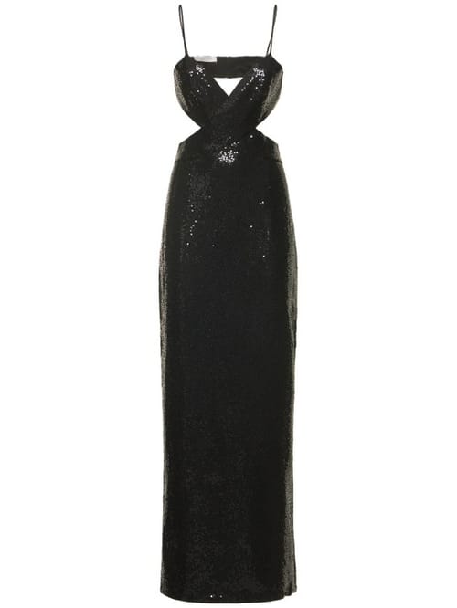 Michael Kors Collection: Embellished crepe sable cutout gown