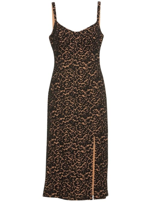 Michael Kors Collection: Rayon blend checked midi dress